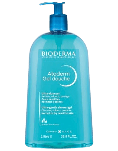 אטודרם ג'ל רחצה לעור רגיל עד יבש , מנקה , מרכך ומגן על העור | מהדורה מיוחדת 1 ליטר | BIODERMA