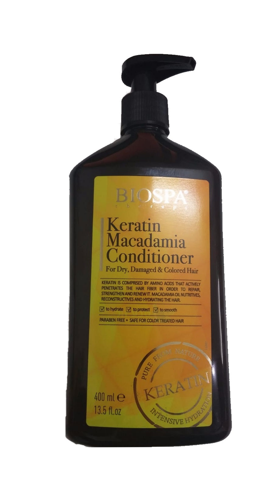 מרכך קרטין ומקדוניה ביוספא לשיער יבש ופגום - 400 מ"ל