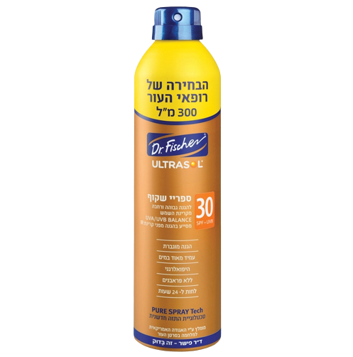 אולטרסול | ספרי שקוף | 30 SPF | הגנה מהשמש | 300 מ"ל