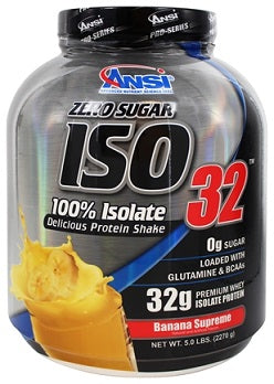 ANSI - Isolate Protein Powder - ISO 32| אבקת חלבון איזולט בטעם בננה מבית אנסי | 2.27 ק"ג |