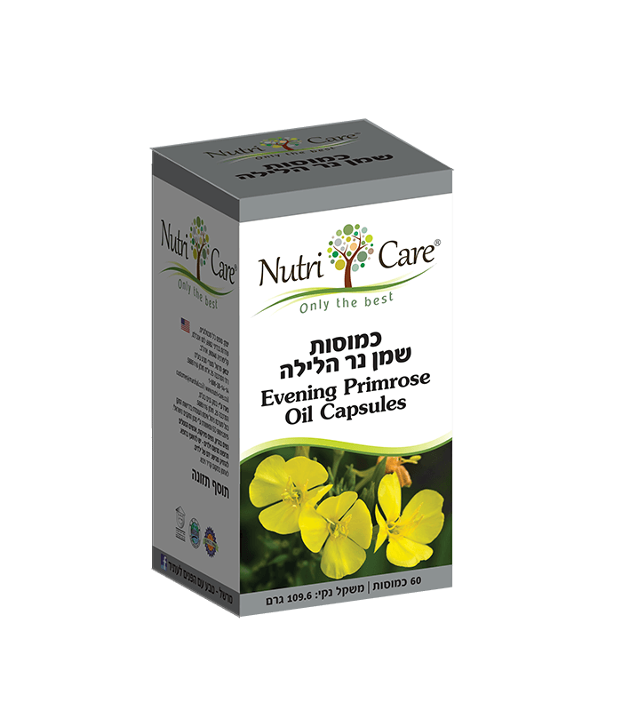 כמוסות שמן נר הלילה בתוספת ויטמין E- נוטרי קר - 60 כמוסות