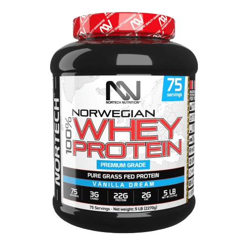 אבקת חלבון מי גבינה | בטעם וניל | 2.27 ק"ג | NORTECH NUTRITION