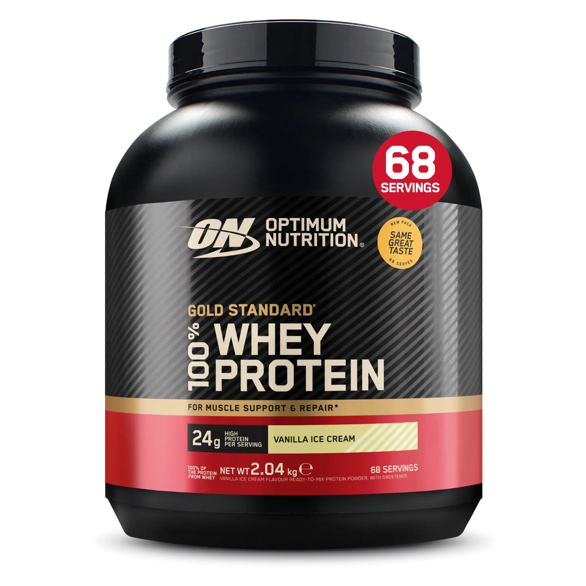 אבקת חלבון Optimum Nutrition בטעם גלידת וניל Vanilla Ice Cream – Gold Standard Whey – ‏2.04 ק"ג