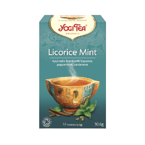 תערובת צמחים אורגנים להכנת משקה בחליטה עם מנטה וליקוריץ | מכיל 17 שקיקים | yogi tea