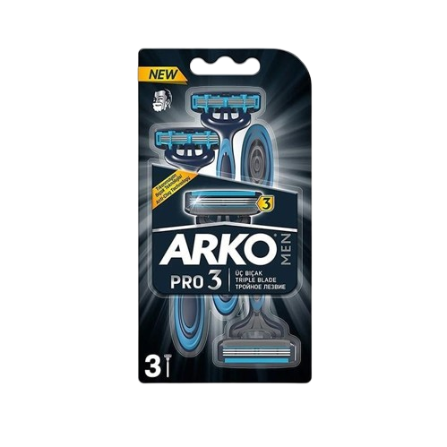 מארז 3 סכיני גילוח חד פעמיים | 3 להבים | ארקו - ARKO
