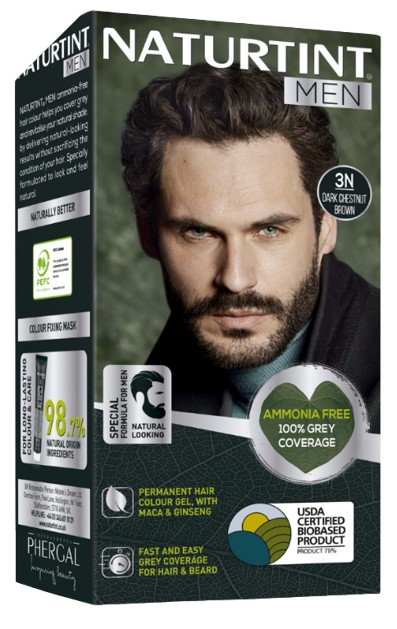 3N | צבע שיער קבוע | במרקם ג'ל | מכיל מאצ'ה וג'ינסנג | הקיט כולל 150 מ"ל | MEN |