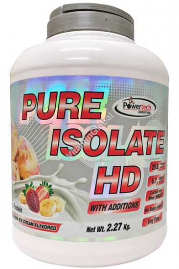 אבקת חלבון פאוורטק בטעם תות בננה | Pure Isolate HD אייזולט טהור | PowerTech Protein Powder Baa-Strawberry