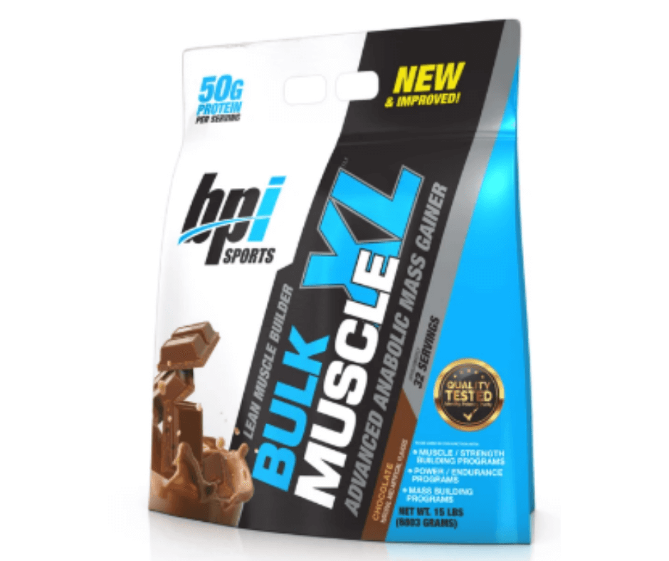 מאס גיינר בי.פי.איי בטעם שוקולד | BPI BULK MUSCLE XL CHOCOLATE | מכיל 32 מנות הגשה | 6.803 ק"ג