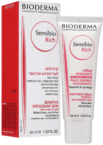 ביודרמה | סנסיביו ריץ' | קרם לחות | המרגיע את העור | 40מ"ל