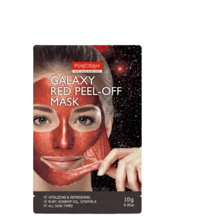 מסכת פילינג מתקלפת בצבע אדום | GALAXY MASK | פיורדרם- PUREDERM
