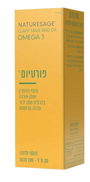 פורטי - PURE| אומגה 3 | OMEGA 3 | תרסיס מיצוי רוזמרין ושמן אורגנו בשמן זרעי מרווה מרושתת | 33 מ"ל | NATURESAGE
