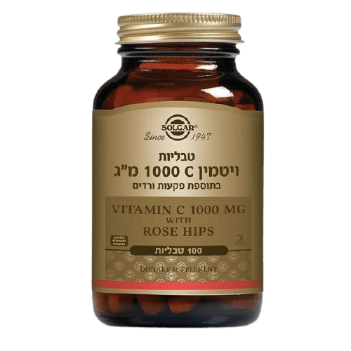 ויטמין C בתוספת פקעות ורדים סולגר 1000 מ"ג - 100 טבליות