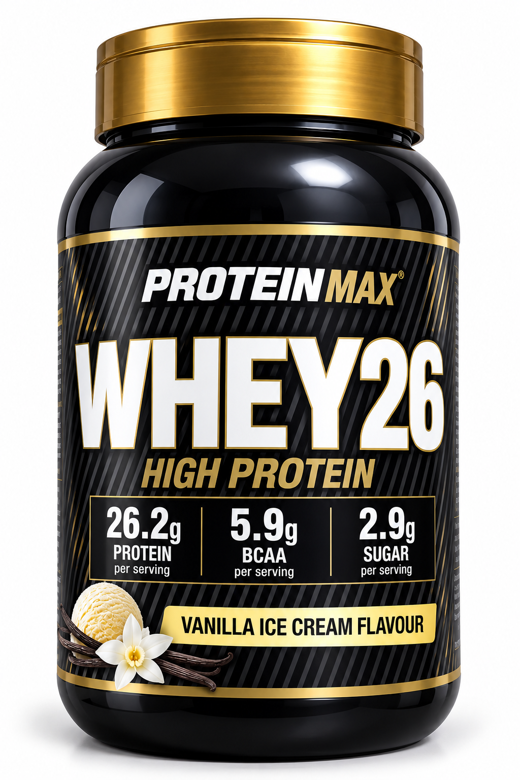 אבקת חלבון בטעם וניל | WHEY 26 | מכיל 700 גרם | פרוטאין מקס - PROTEIN MAXX