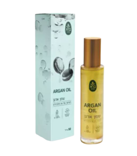 שמן ארגן | מבית ברא צמחים | מתאים לשימוש יומיומי | מסייע בהזנה חידוש ורענון העור | מכיל 50 מ"ל | מבית ברא צמחים