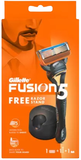 סכין גילוח Gillette Fusion 5 for men |  עם מעמד | 5 להבים |