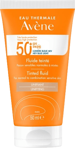 תחליב הגנה מהשמש +SPF50 עם גוון Tinted לעור רגיל עד מעורב | מכיל 50 מ"ל | אוון - AVENE