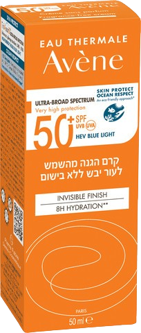 אוון קרם הגנה מהשמש +SPF50 לעור יבש - ללא בישום | מכיל 50 מ"ל | אוון - AVENE