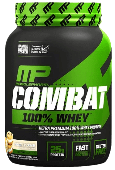 MUSCLEPHARM COMBAT 100% WHEY | אבקת חלבון מאסל פארם כשר בטעם בננה 2.269 ק"ג