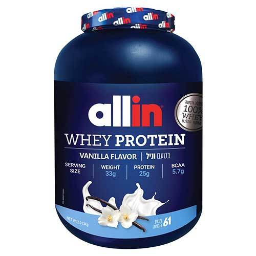 אבקת חלבון | אול אין | 2.013 ק"ג | וניל | Allin Whey Protein