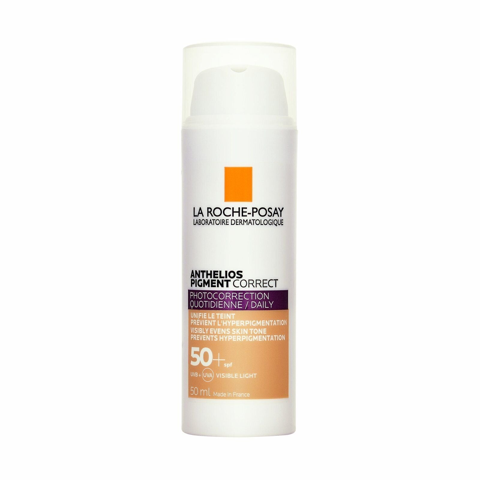 קרם יום עם גוון מדיום אנתליוס פיגמנט קורקט - SPF50+ - מכיל 50 מ"ל - לה רוש פוזה
