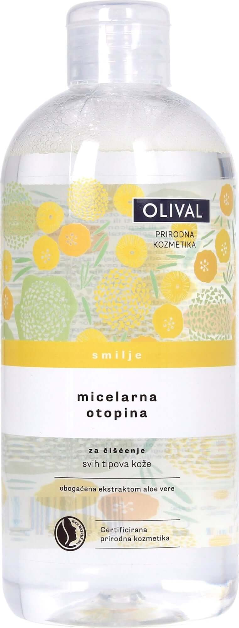 אוליבל | תמיסה מיסלרית | לניקוי מושלם לעור הפנים והסרת איפור | עם תמצית אלוורה | מכיל 500 מ"ל