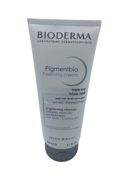 ביודרמה | קרם מקציף | מנקה ומבהיר | 200מ"ל | אפקט פילינג למראה אחיד ומואר