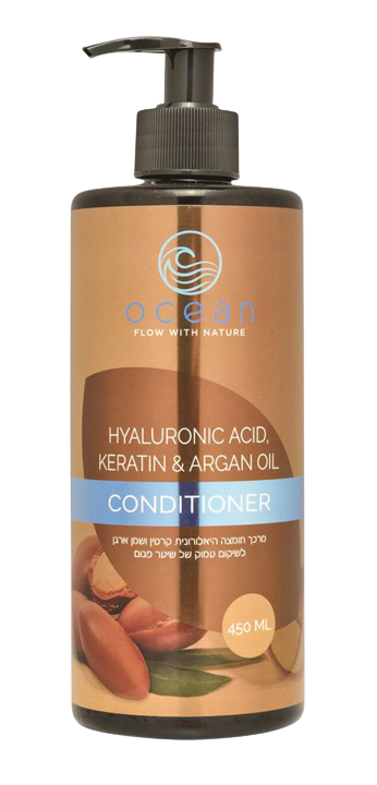 מרכך חומצה הילארונית קרטין ושמן ארגן | אושן | 450 מ"ל