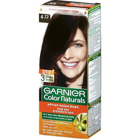 צבע לשיער קבוע | גוון 4.12 חום קרח | 20% תוספת מסכת הזנה לטיפוח השיער