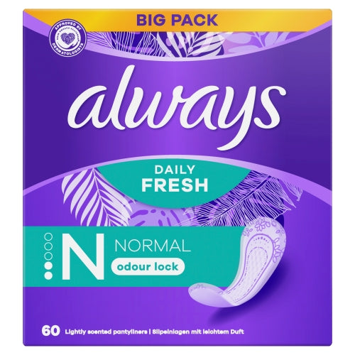 מגני תחתון נורמל עם ניחוח | 60 יחידות | always dailies Normal Fresh & Protect |