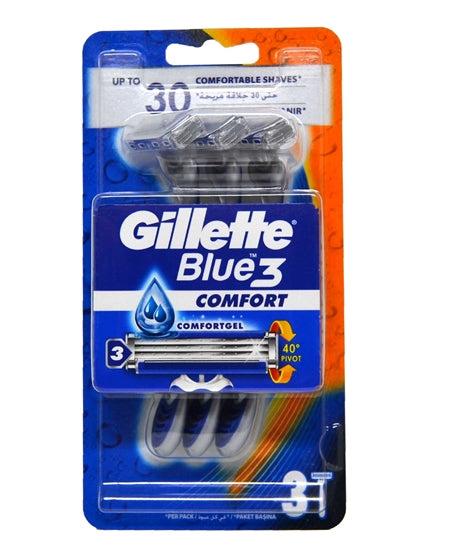 ג'ילט בלו 3 קומפורט - מכיל 3 סכיני גילוח - Gillette Blue 3 COMFORT
