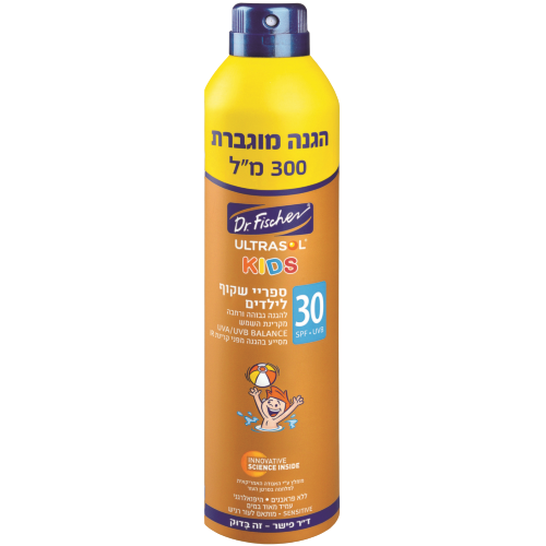 אולטרסול | ספריי רציף שקוף לילדים | 30 SPF | הגנה מהשמש | 300 מ"ל |