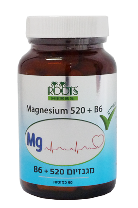 מגנזיום 520 + ויטמין B6 - מכיל 90 כמוסות