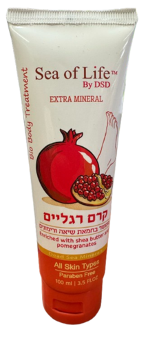 קרם רגליים | מועשר בחמאת שיאה ורימונים | מכיל 100 מ"ל | סי אופ לייף | Sea of life