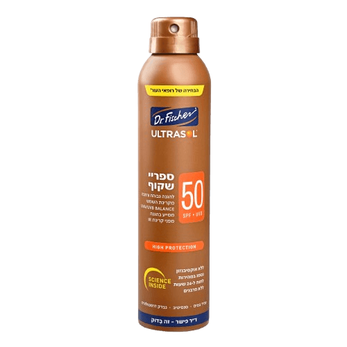 אולטרסול | ספריי רציף שקוף | SPF50 | מכיל 200 מ"ל