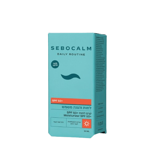 קרם לחות עם הגנה מהשמש +SPF50 | מכיל 50 מ"ל | סבוקלם - SEBOCALM