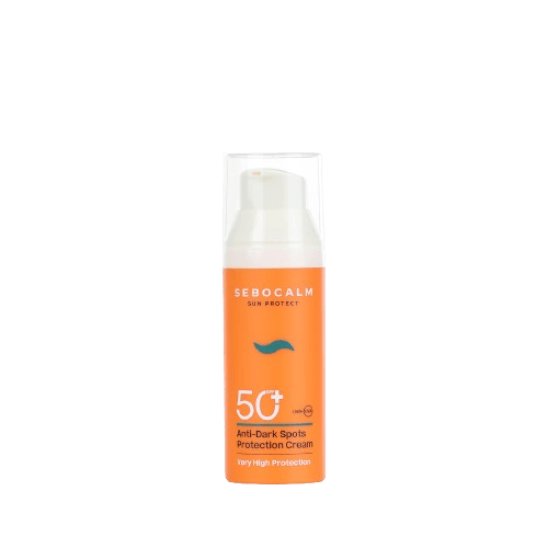 קרם הגנה לפנים נגד כתמי פיגמנטציה +SPF50 | מכיל 50 מ"ל | סבוקלם - SEBOCALM
