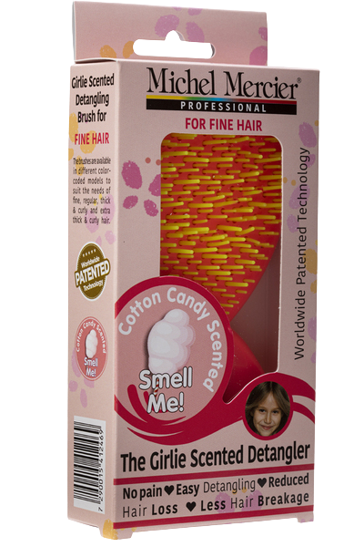 מברשת לילדות | ריחנית | לשיער רגיל | מישל מרסיה | בניחוח צמר גפן מתוק | צבע אדום ורוד