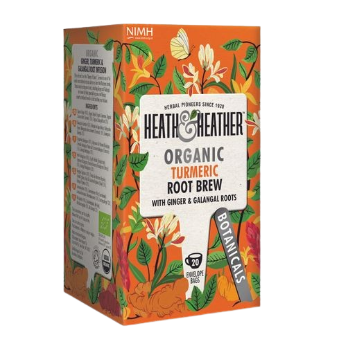 תה שורשים | כורכום ג'ינג'ר וגלנגל אורגני | 20 שקיקים - Heath & Heather