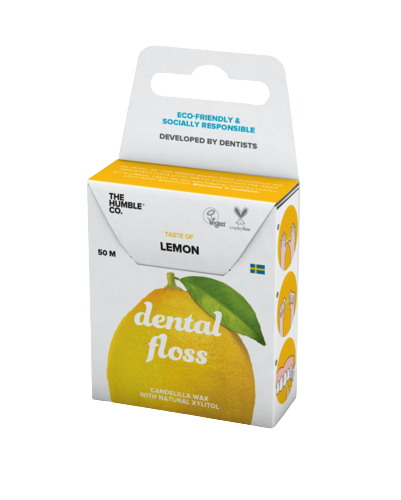 חוט דנטלי | בטעם לימון | מכיל 50 מטר | The Humble | Humble Brush