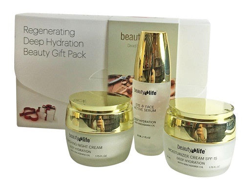 סט לחידוש והזנת עור הפנים | מבוסס שמן מקדמיה | Aroma Dead Sea