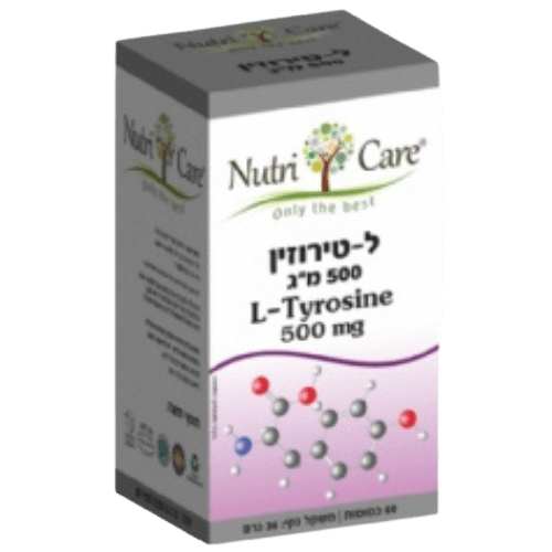 נוטרי קר | לטירוזין | מכיל 60 כמוסות | כשר פרווה | מסייעת בטיפול במצבי דיכאון וחרדות