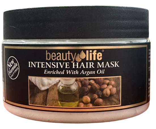 אינטנסיב מסיכה לשיער בתוספת שמן ארגן (מרוקאי) טבעי,לכל סוגי השיער - BEAUTY LIFE ארומה דד סי | Aroma Dead Sea