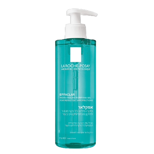 אפקלאר | לעור שמן הנוטה לפצעונים | ג'ל ניקוי מיקרו פילינג | מנקה באופן אינטנסיבי עור שמן | מכיל 400 מ"ל