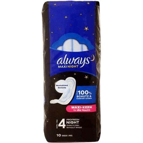 פדים ללילה | מכיל 10 יחידות | אלוויז- ALWAYS