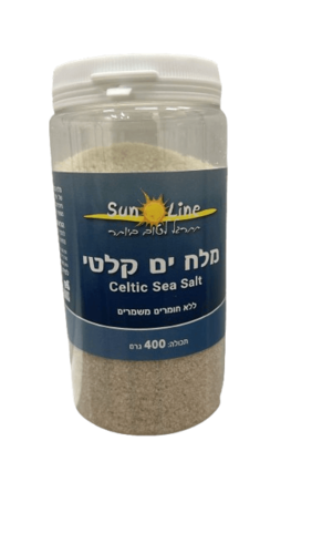 מלח ים קלטי | 100% מלח ים | מכיל 400 גרם | סאן ליין | Sun line