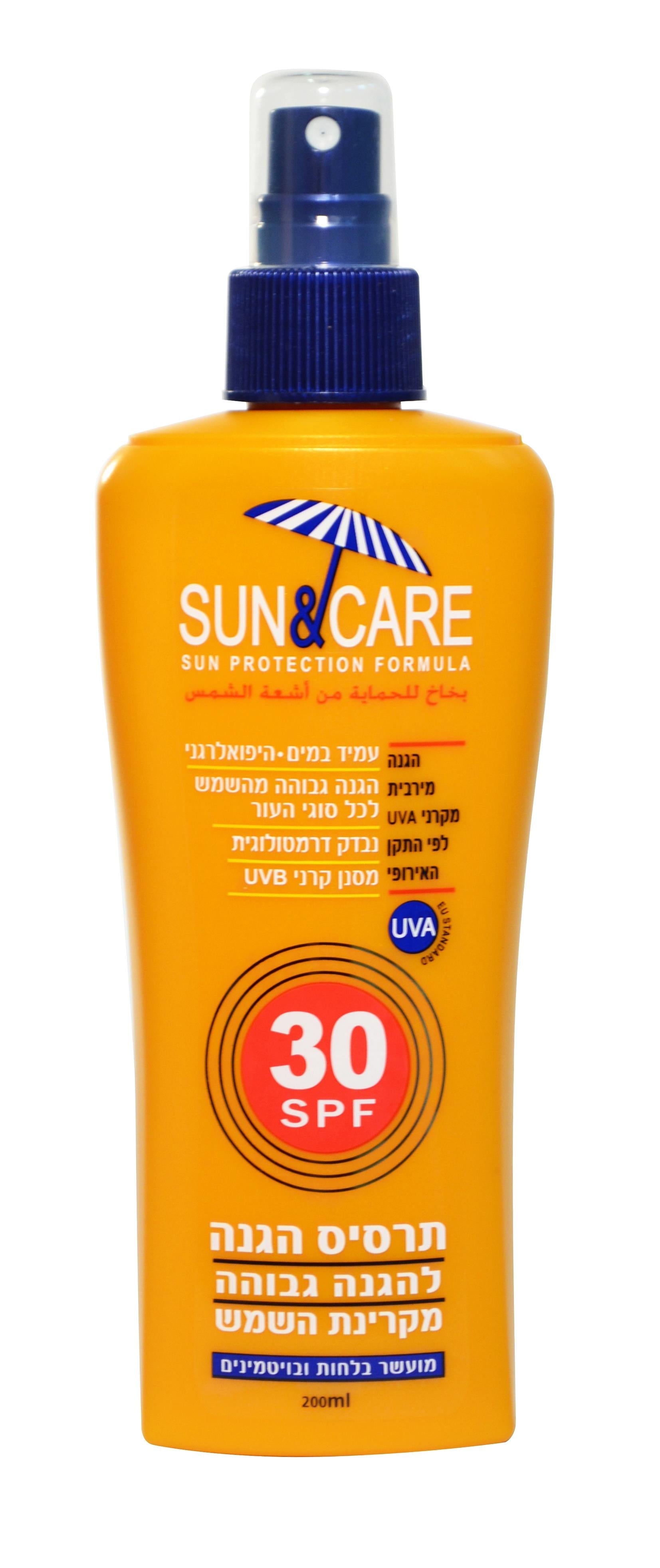 תרסיס הגנה שקוף עם מקדם הגנה SPF-30 סאן אנד קר - 200 מ"ל