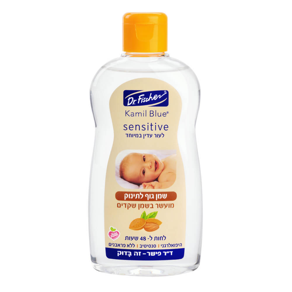 סנסיטיב | שמן גוף | לתינוק | מועשר בשמן שקדים | מכיל 200 מ"ל