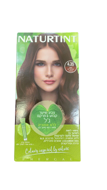 צבע שיער | חום קפוצינו עמוק 4.35 | קבוע | במרקם גל | ללא אמוניה | 100 אחוז כיסוי שיער לבן