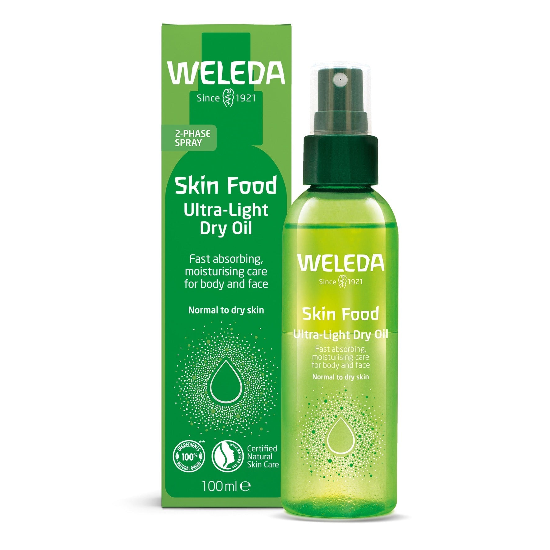 וולדה סקין - פוד - שמן אולטרה לייט לעור הגוף והפנים | מכיל 100 מ"ל