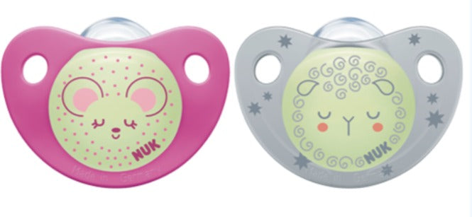 זוג מוצצי נוק נייט&דיי NUK Night&Day | זוהרים בחושך | סיליקון 6-18 חודשים |